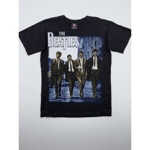 Vintage The Beatles Mens Small/med Black Hard Head Tag